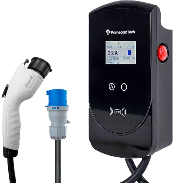 Primecom 32 & 40 Amp Level 2 EV Charger | 220 Volt | 25 & 30 Feet Leng ...