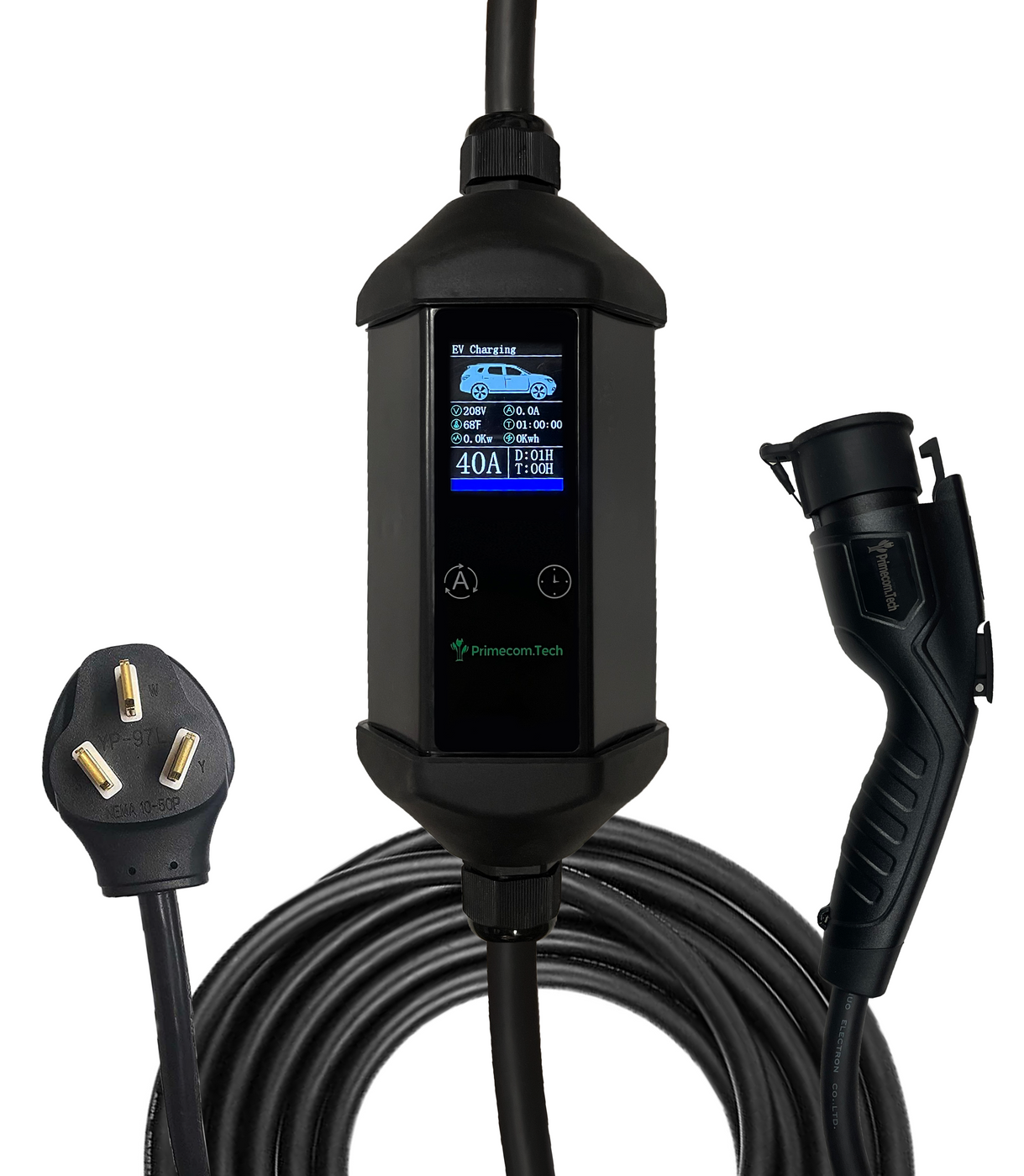 High-Quality 40 & 48 Amp EV Charger - 220V - 30, 40, 50 Feet Cables ...