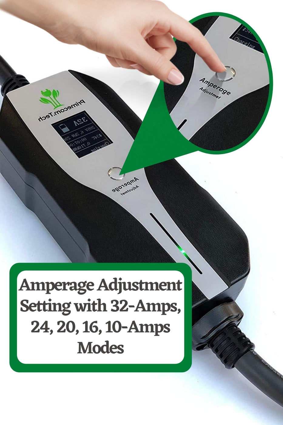 Level 2 Electric Vehicle (EV) Charger Amperage Adjustable — PRIMECOMTECH