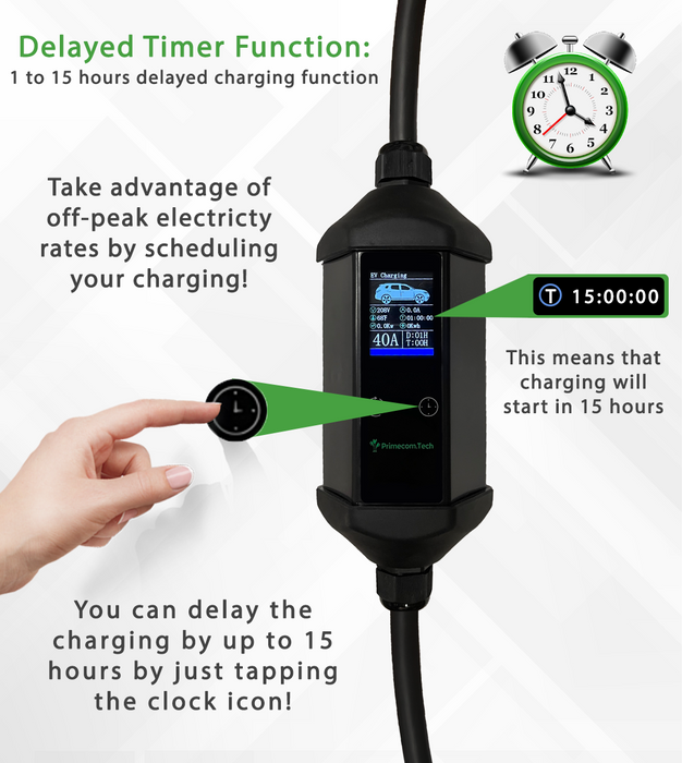 EV Charger Type 2 Electric Vehicle Charging Cable Timed Portable